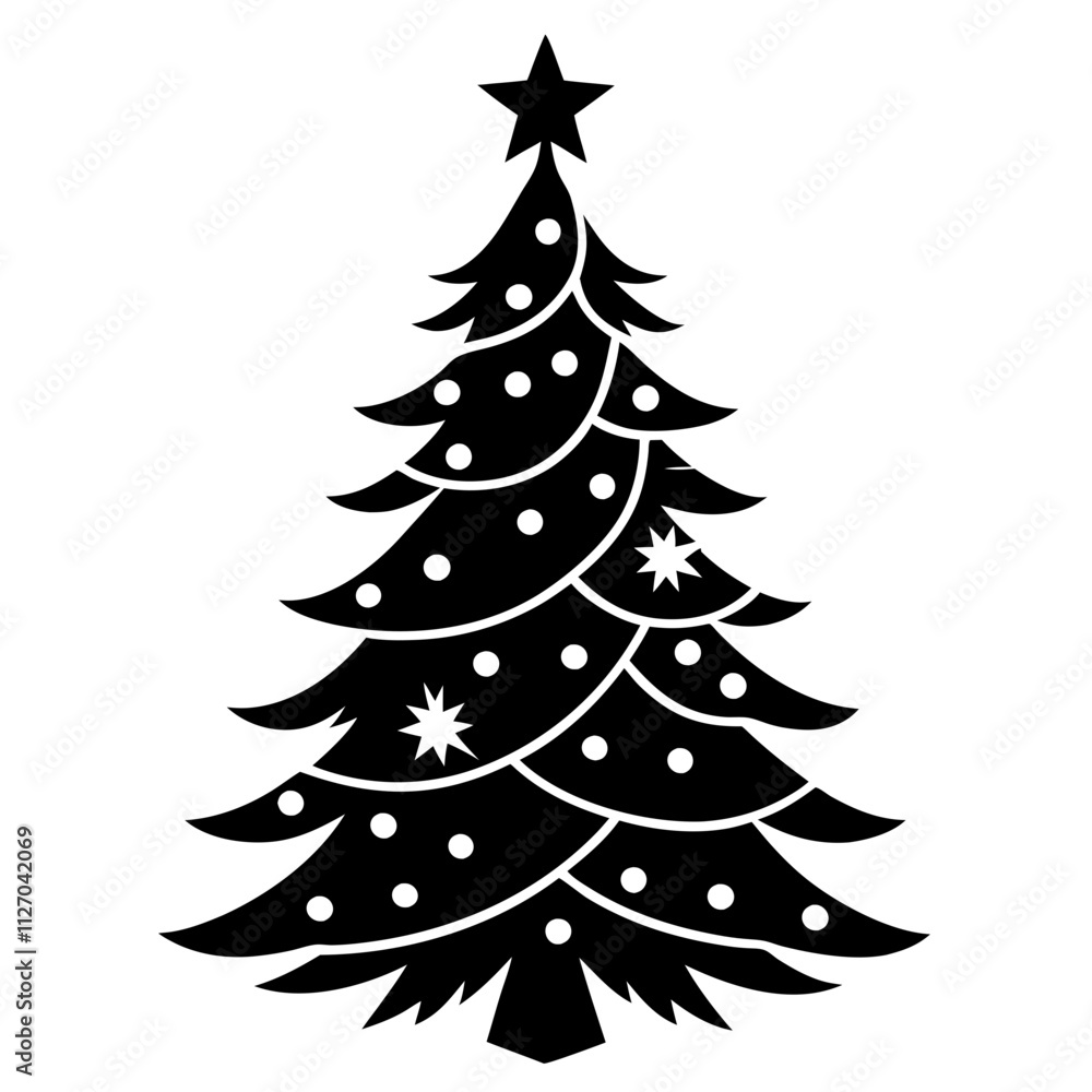 Obraz premium Christmas tree vector element on white background