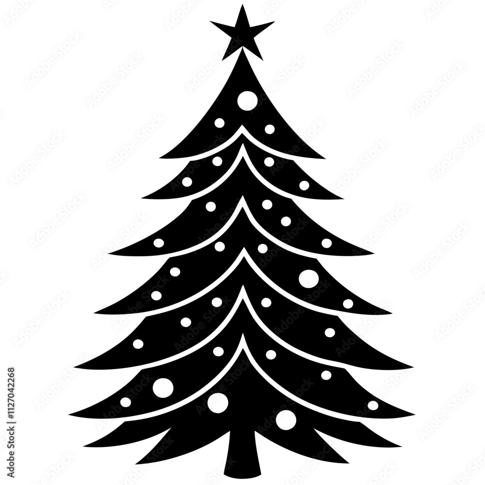 Obraz premium Christmas tree vector element on white background