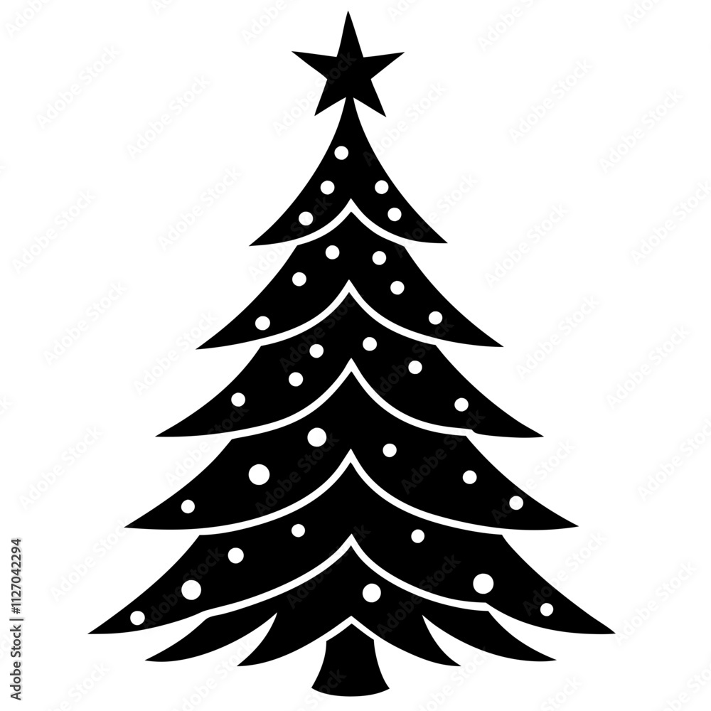 Obraz premium Christmas tree vector element on white background