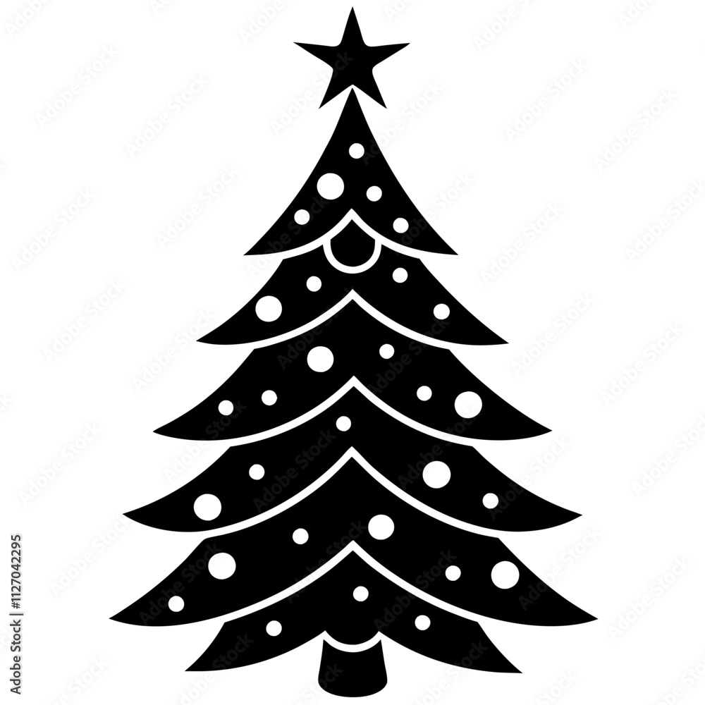 Fototapeta premium Christmas tree vector element on white background