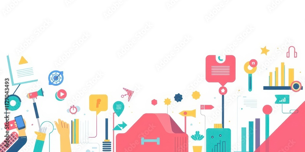 A collection of vibrant and modern web illustrations ideal for websites, apps, and digital projects, online, vector A collection of vibrant and modern web illustrations ideal for websites, apps, and digital projects, online, vector