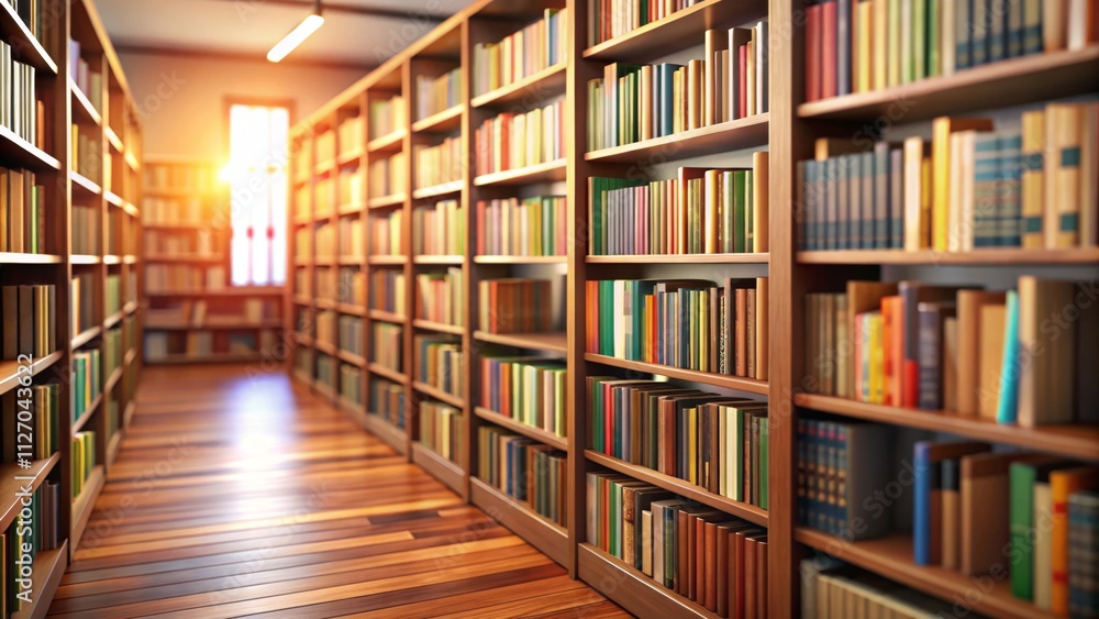 Old classic Library with many shelves and retro books Old classic Library with many shelves and retro books