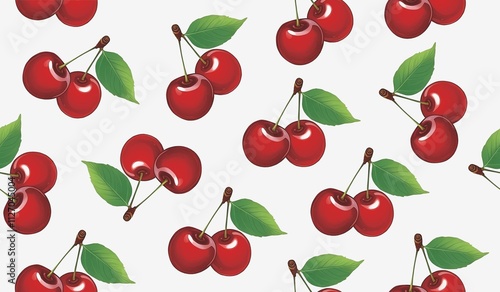 Cherry fruits seamless pattern background