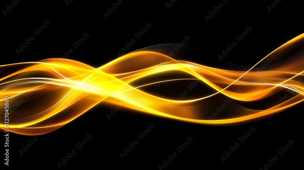 Fototapeta premium Dynamic flow, abstract orange and yellow waves in motion, creating a vibrant energetic visual experience