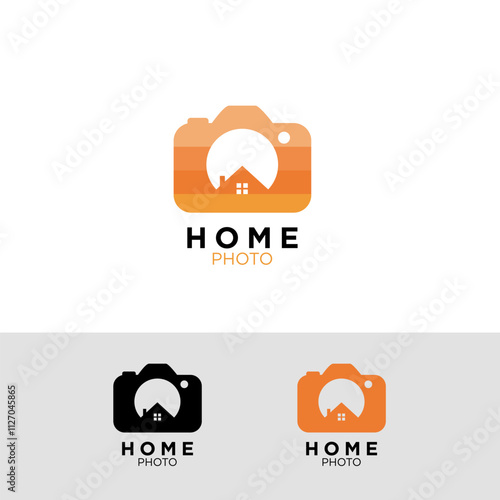 home and camera for photography logo