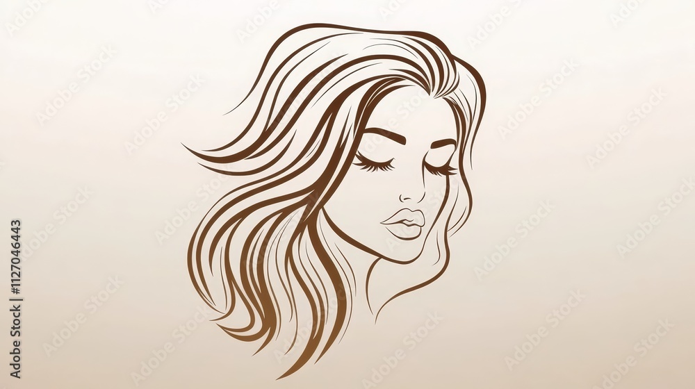 Striking portrait of a woman with long, flowing hair Striking portrait of a woman with long, flowing hair