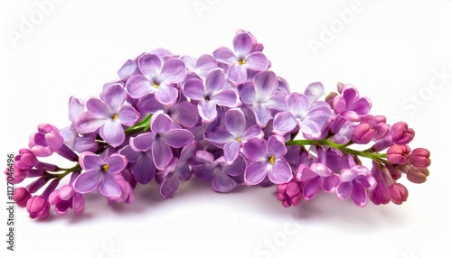 Vibrant Cluster of Purple Lilac Flowers with Buds in Full Bloom, Symbolizing Springtime Joy and Natural Beauty