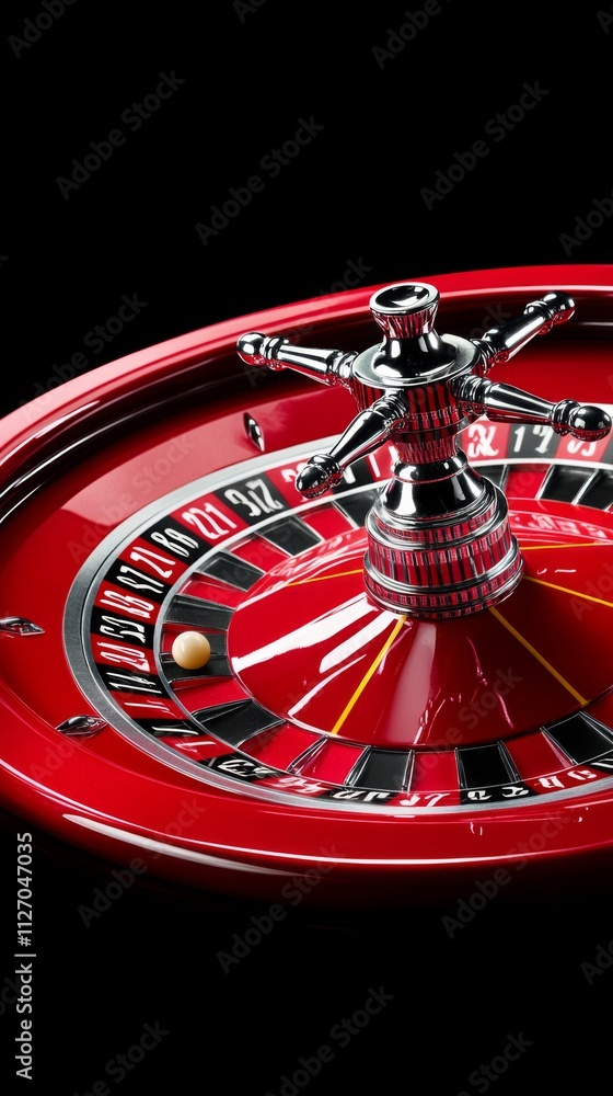 Roulette wheel spins in a vibrant casino setting under dim lights Roulette wheel spins in a vibrant casino setting under dim lights