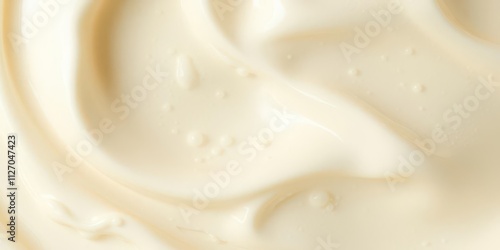Smooth and creamy vanilla ice cream texture with swirls and air bubbles, background