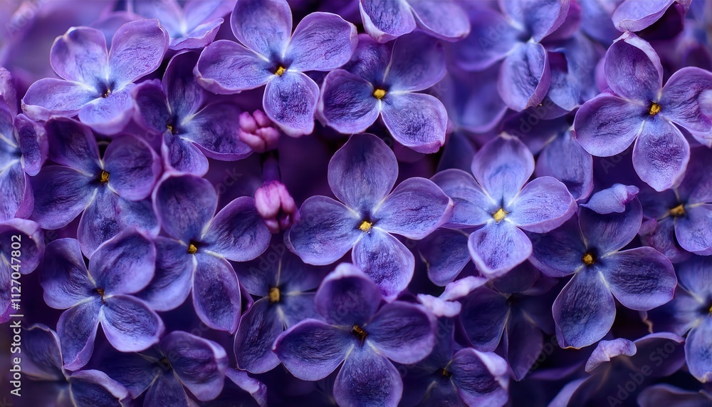 Vibrant Close-Up of Purple Lilac Flowers in Full Bloom Highlighting Their Detailed Petals and Golden Centers. Perfect for Nature Photography, Floral Wall Art, or Botanical Garden Inspiration Vibrant Close-Up of Purple Lilac Flowers in Full Bloom Highlighting Their Detailed Petals and Golden Centers. Perfect for Nature Photography, Floral Wall Art, or Botanical Garden Inspiration