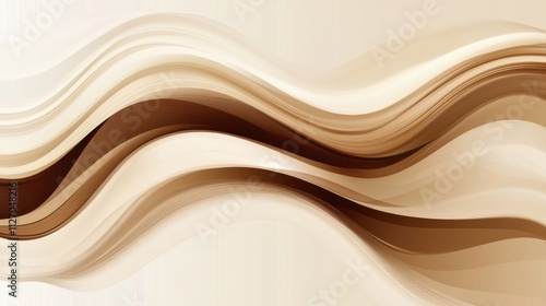 Abstract Brown and Cream Wavy Lines Background Design