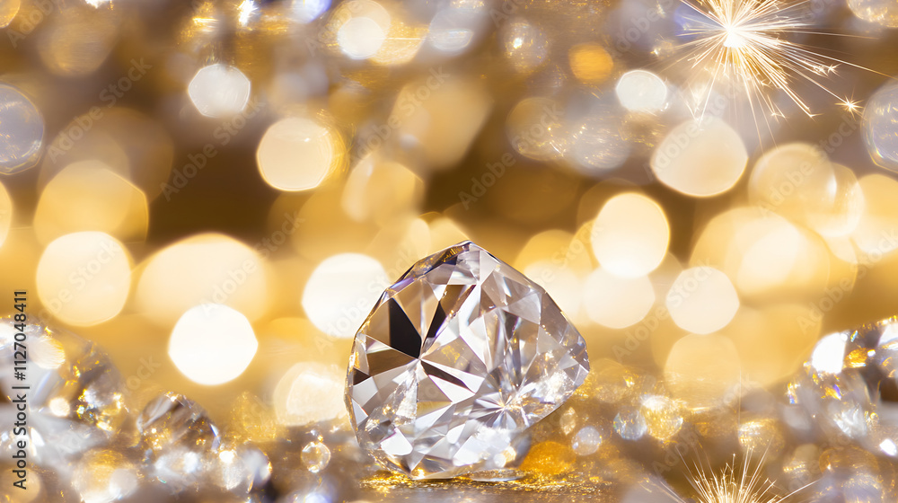 Sparkling Diamond Amidst Golden Festive Lights Sparkling Diamond Amidst Golden Festive Lights