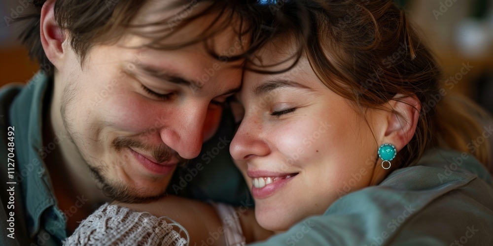 Joyful couple sharing love and humor, showcasing a strong bond and commitment through a warm relationship filled with romance and support Joyful couple sharing love and humor, showcasing a strong bond and commitment through a warm relationship filled with romance and support