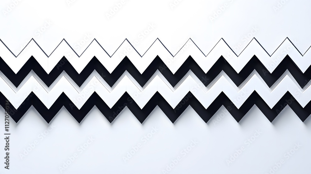 A creative design with bold numbers aligned in a zigzag pattern, emphasizing clean lines and geometry. White background. No shadow