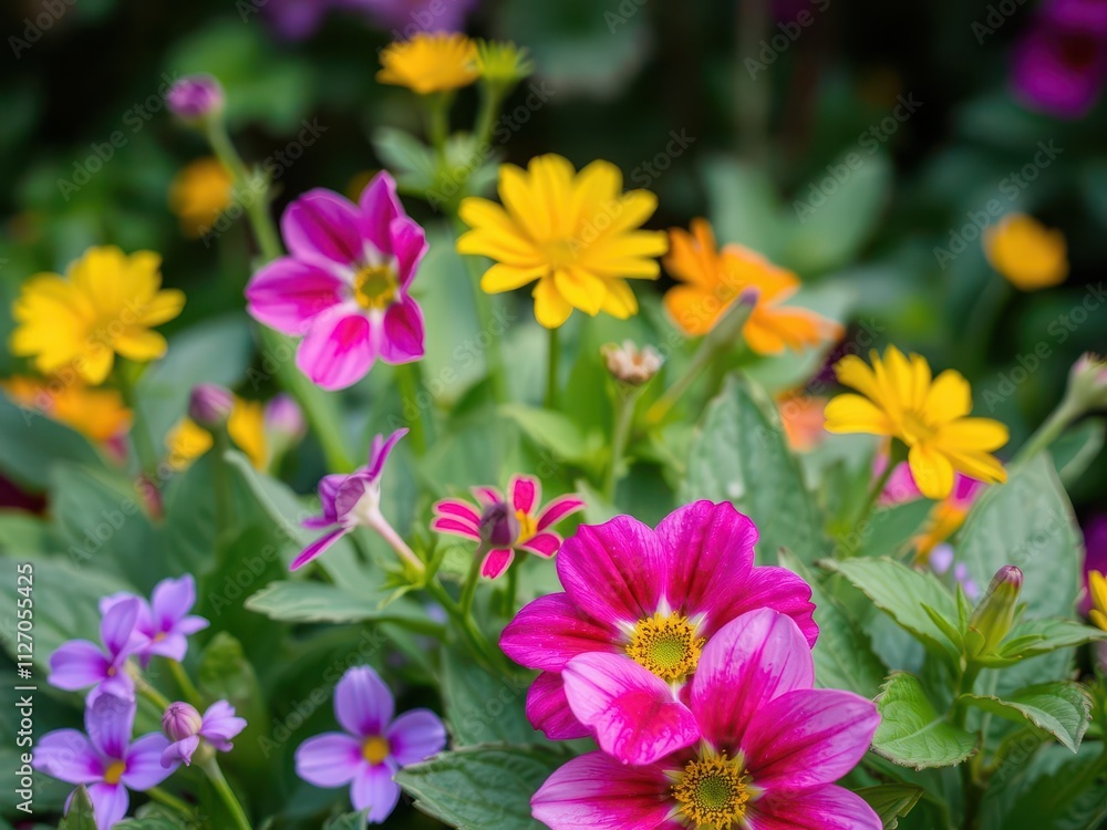 Close up of vibrant purple flower petals and leaves, bloom, spring, vibrant Close up of vibrant purple flower petals and leaves, bloom, spring, vibrant