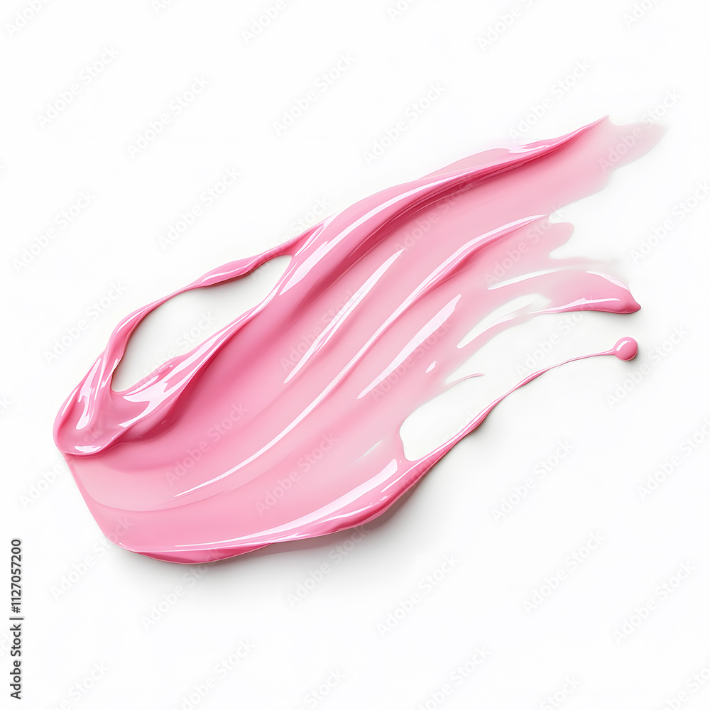Pink gel lip balm smudge isolated on background. Pink gel lip balm smudge isolated on background.