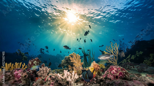 Fototapeta Naklejka Na Ścianę i Meble -  coral reef and fishes