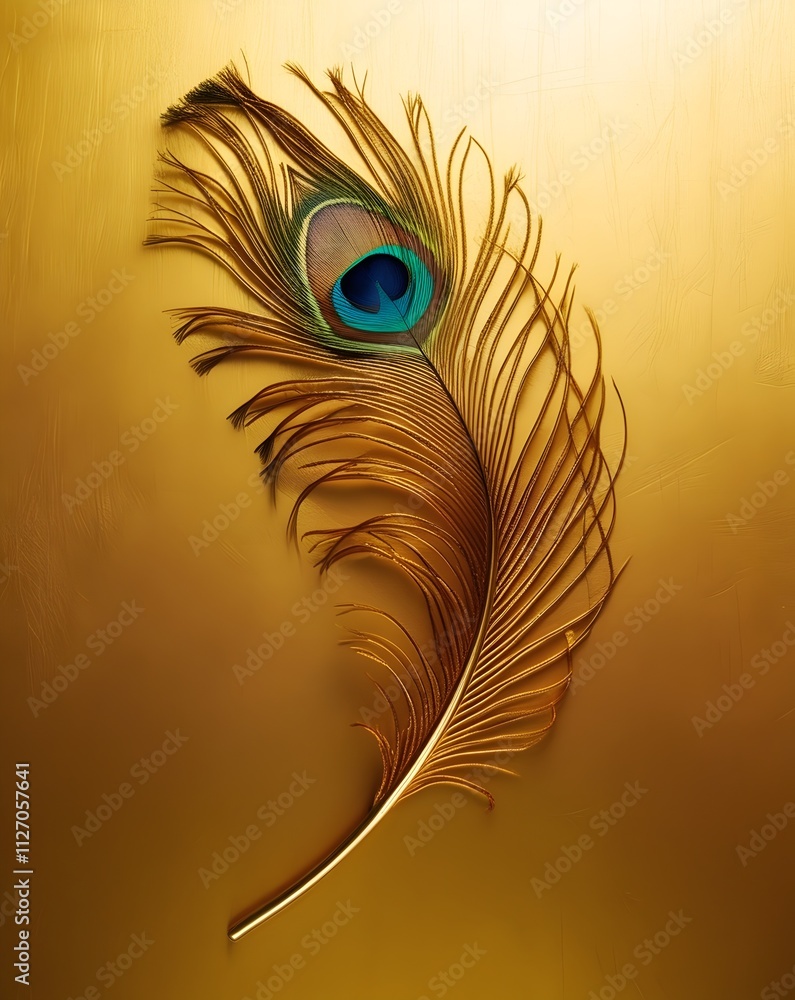 Obraz premium peacock feather on black