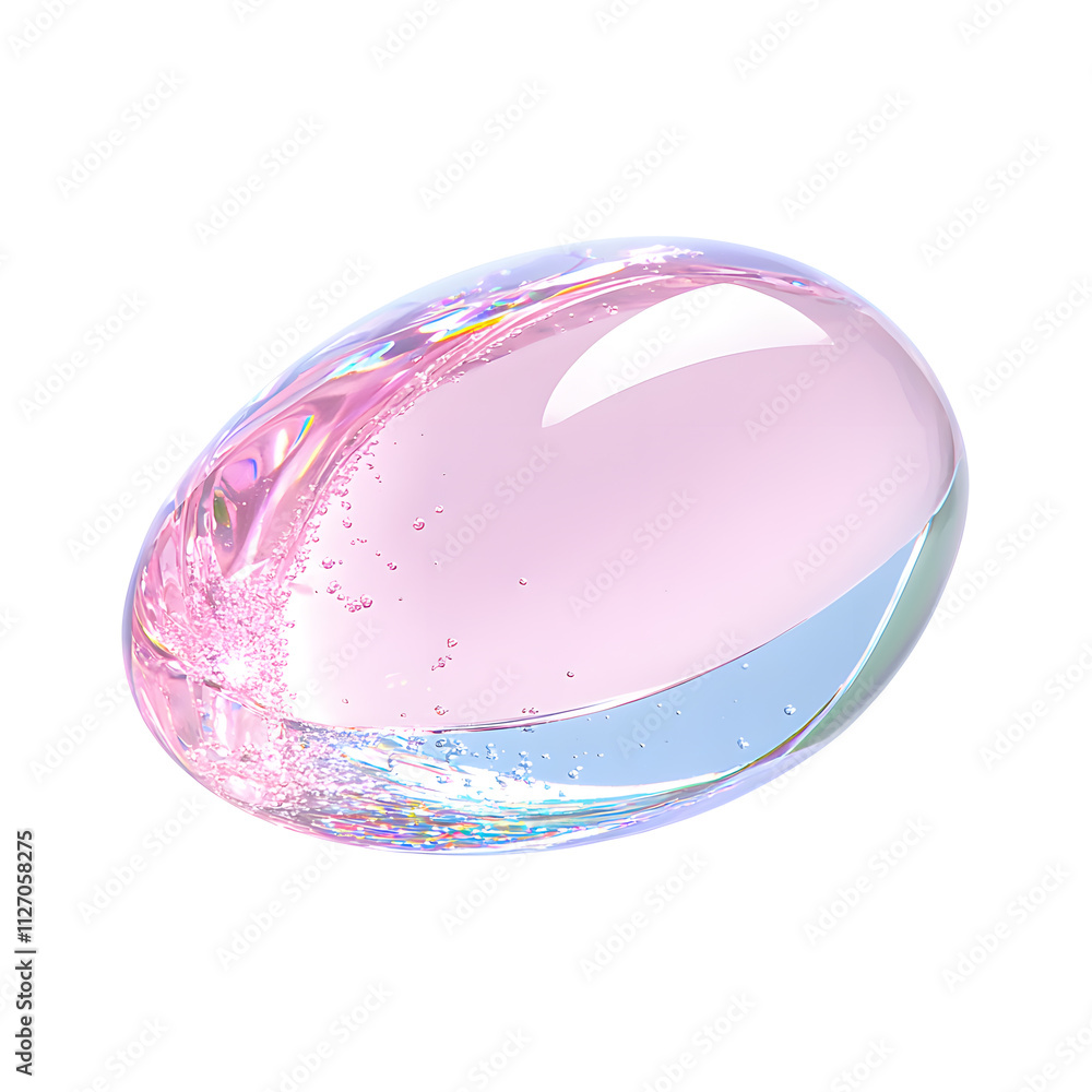 Transparent Glossy Vibrant Pink Gel and Isolated on white background Transparent Glossy Vibrant Pink Gel and Isolated on white background