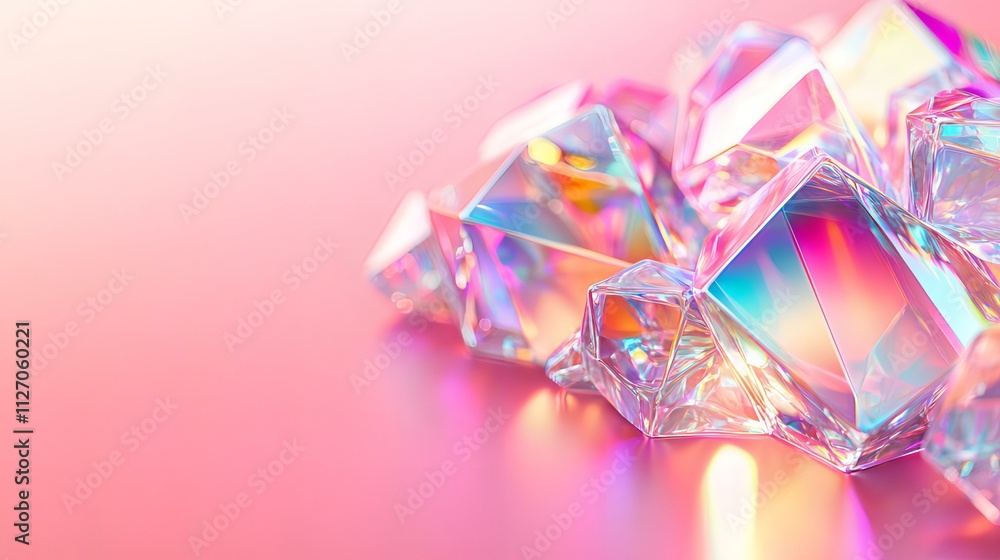 Iridescent Crystals: A Symphony of Pink and Light Iridescent Crystals: A Symphony of Pink and Light