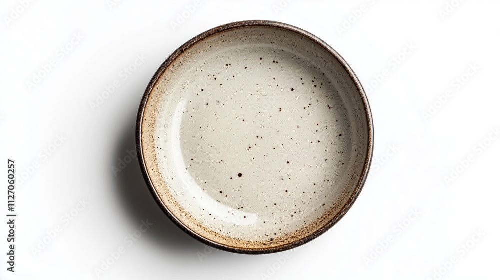 Top view of glazed dinner plate on a white background. Top view of glazed dinner plate on a white background.