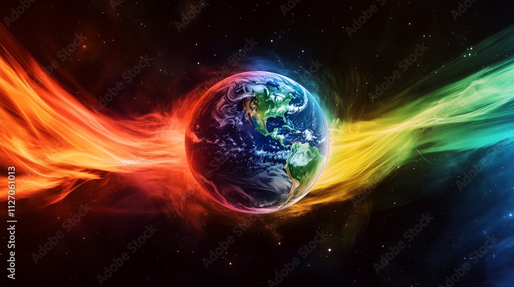 Earths gravitational fields being disturbed with flickering changes in light and color. Earths gravitational fields being disturbed with flickering changes in light and color.
