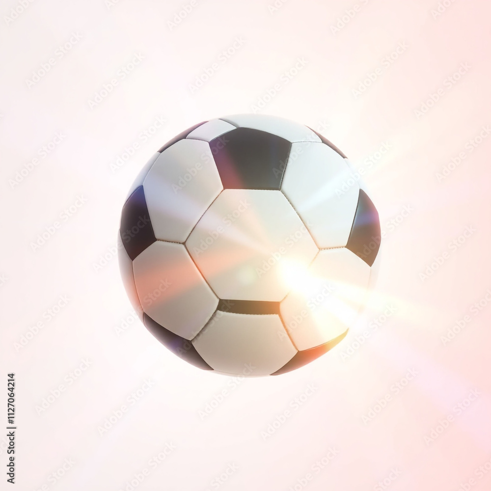 Fototapeta premium Soccer ball, Football, isolated on white background, full depth of field