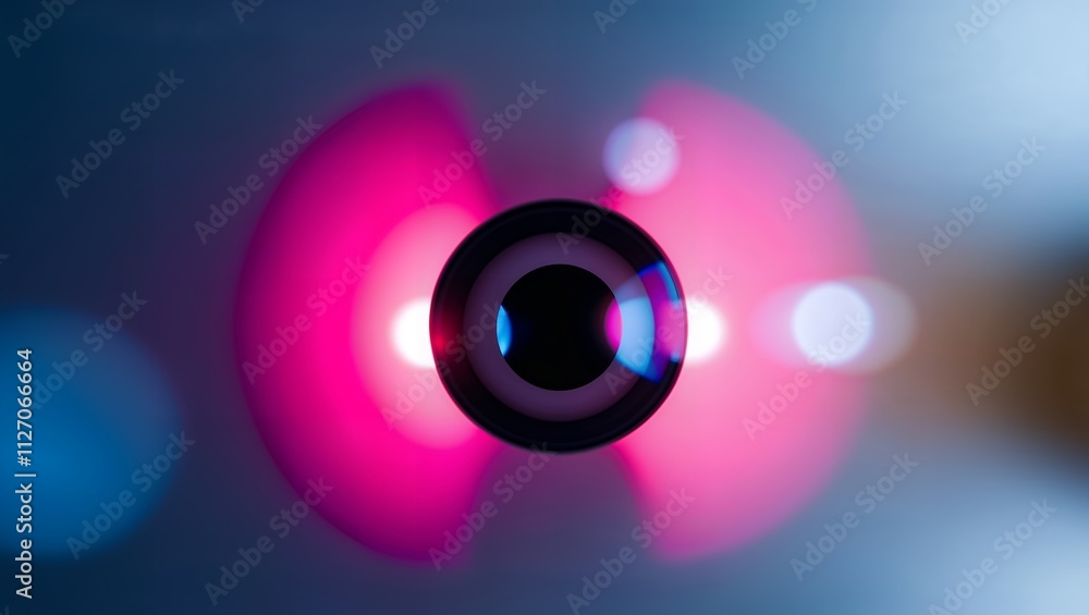 Pink lens flare with ring ghost lighting effect Pink lens flare with ring ghost lighting effect