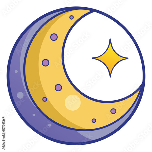 "Beautiful Moon Clip Art - Vector Illustration"