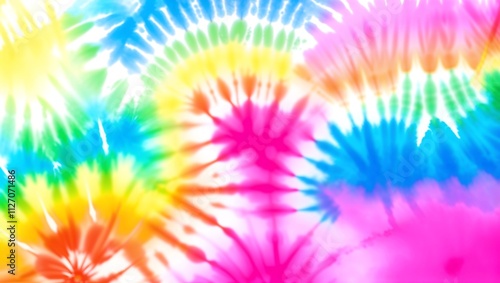 Tie dye background with rainbow watercolor paint