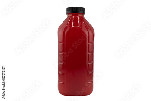 A Bottle of cranberry juice isolated on white background. Bottle of morsel