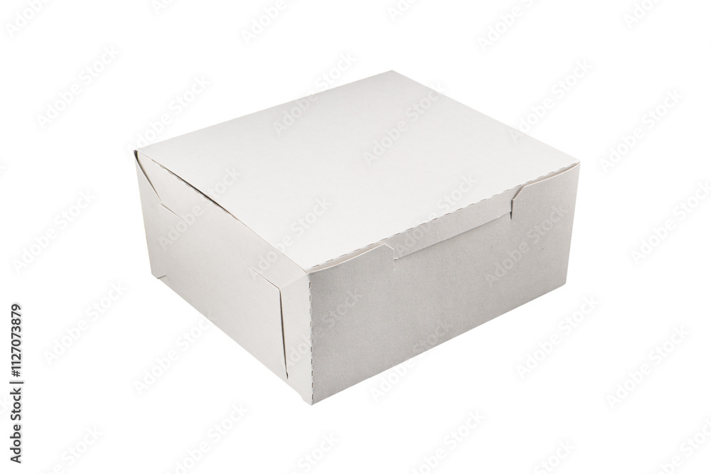 Side view white empty disposable paper fast food tray isolated on white background. Paper box isolated. Paper container Side view white empty disposable paper fast food tray isolated on white background. Paper box isolated. Paper container