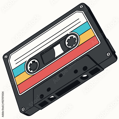 Vintage Cassette Tape Vector Graphic