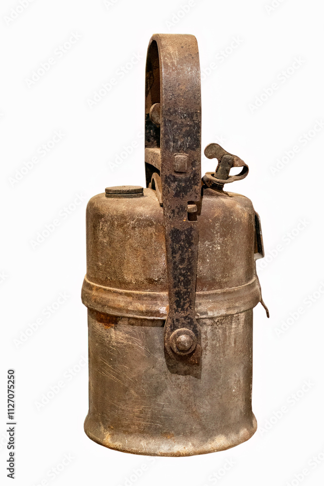 ancient miner's lamp oil lamp on white isolated ancient miner's lamp oil lamp on white isolated