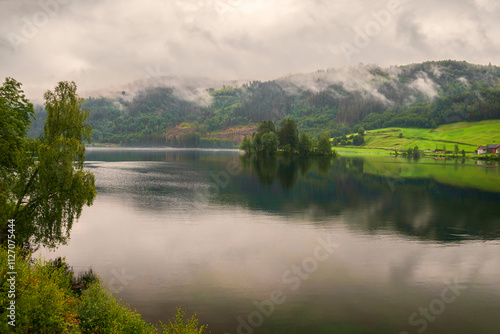 Lake Vangsvatnet in the municipality of Voss in Vestland county. Norway photo