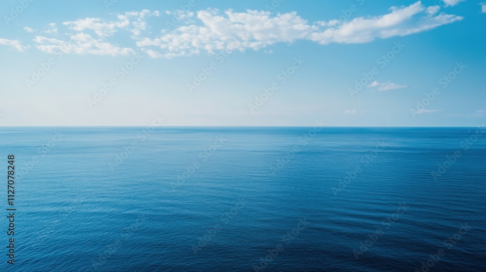 Fototapeta premium Baltic Sea aerial view showcasing vast expanse of water and distant coastline, symbolizing natural beauty and serene landscapes.