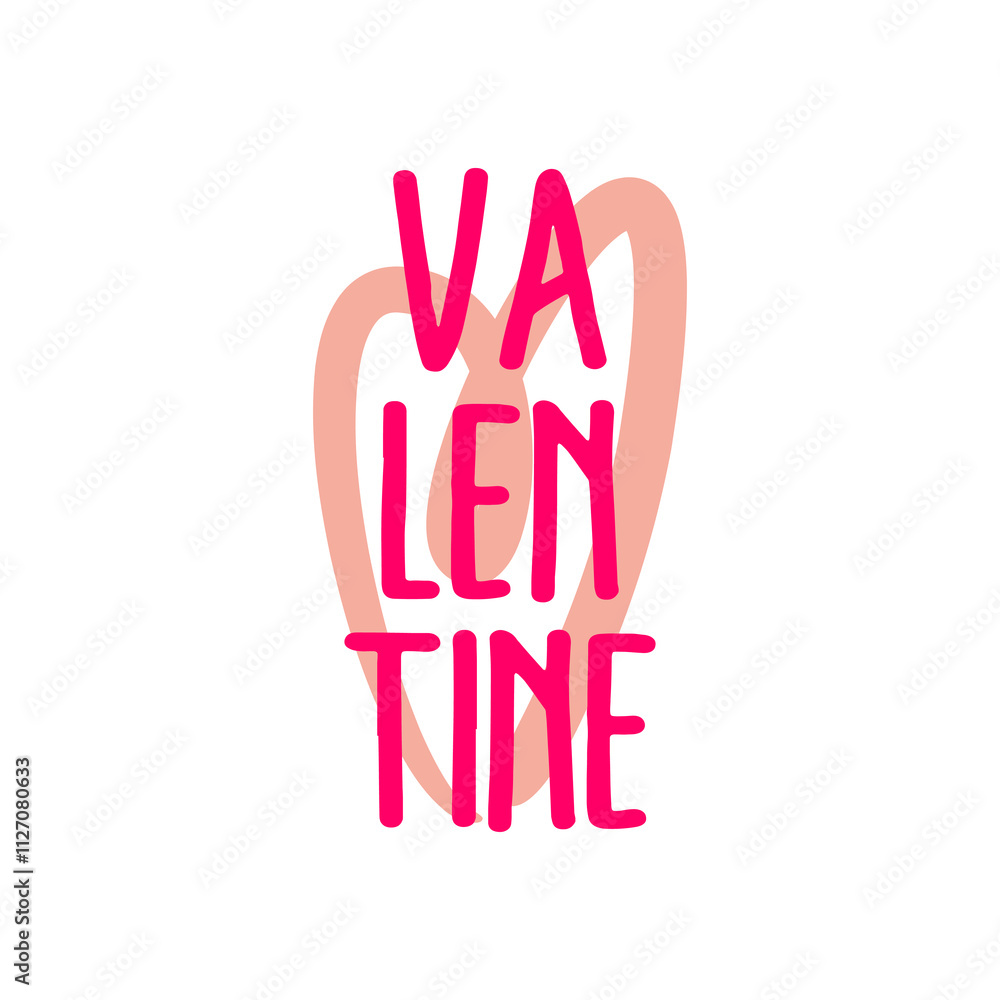 Fototapeta premium Valentine love cute craft typography design