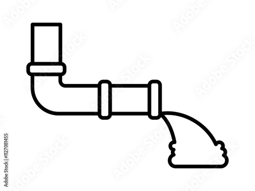 factory waste sewer icon vector illustration, isolated on white