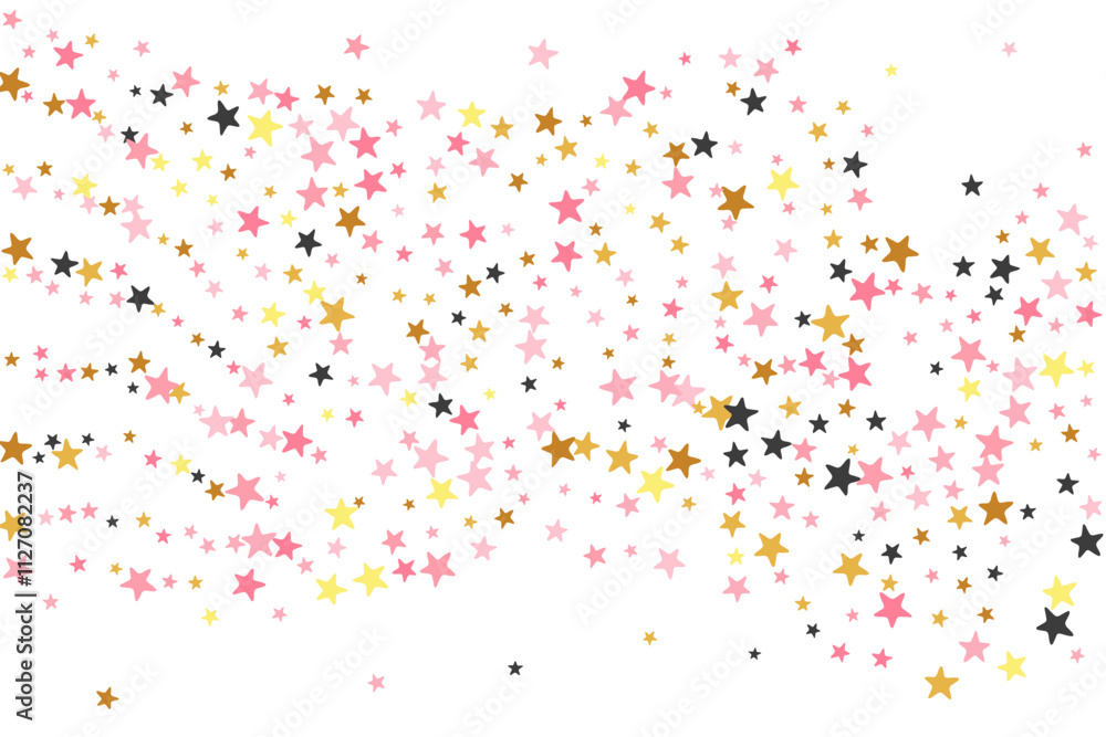 Minimal black pink gold starburst scatter background. Little starburst spangles New Year decoration particles. Isolated star burst pattern. Sparkle confetti banner decor. Minimal black pink gold starburst scatter background. Little starburst spangles New Year decoration particles. Isolated star burst pattern. Sparkle confetti banner decor.