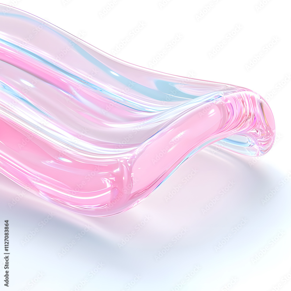 Abstract Glossy Vibrant Pink Gel Rhythmic Waves and Isolated on white background Abstract Glossy Vibrant Pink Gel Rhythmic Waves and Isolated on white background