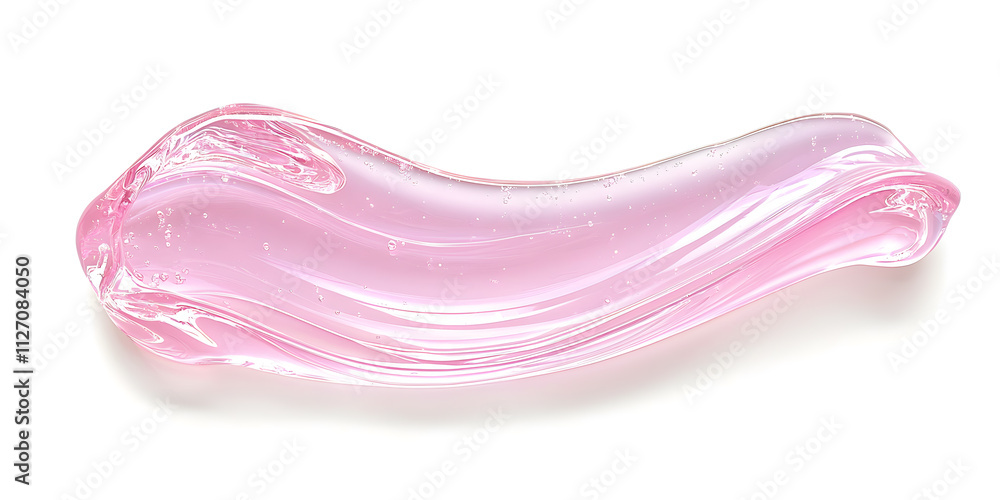 Abstract Glossy Vibrant Pink Gel Rhythmic Waves and Isolated on white background Abstract Glossy Vibrant Pink Gel Rhythmic Waves and Isolated on white background