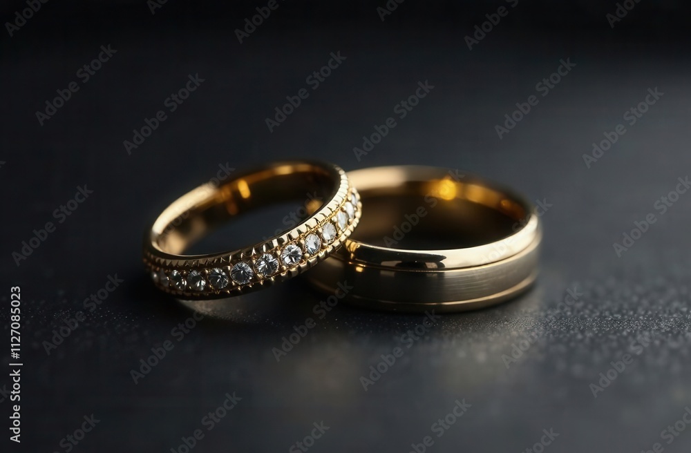wedding rings on black background wedding rings on black background
