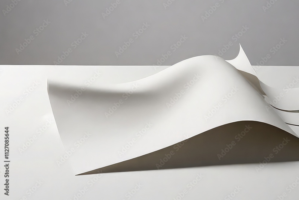 white paper on transparent background ,roll of paper with corner, plate isolated on white white paper on transparent background ,roll of paper with corner, plate isolated on white