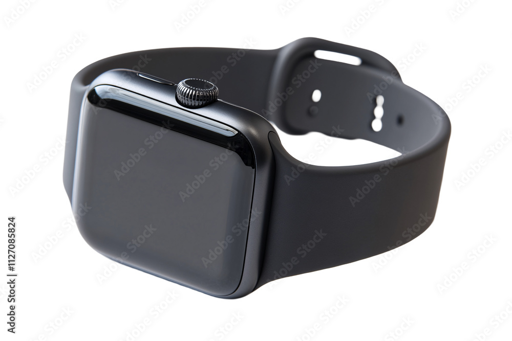 a black smart watch with a white background a black smart watch with a white background