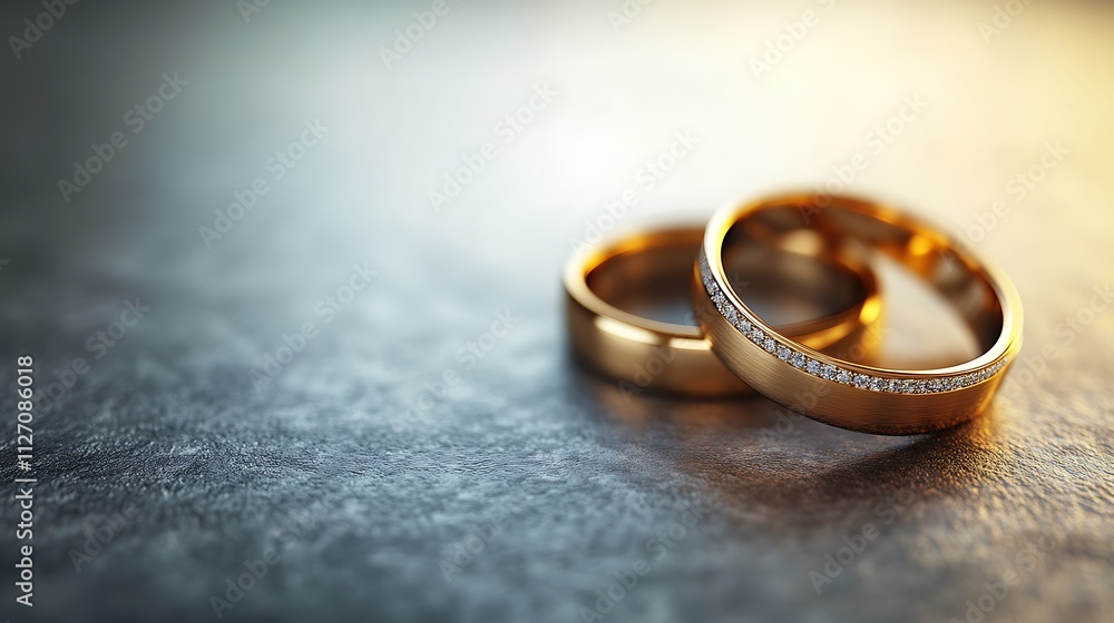 Two Gold Wedding Rings With Diamonds Two Gold Wedding Rings With Diamonds