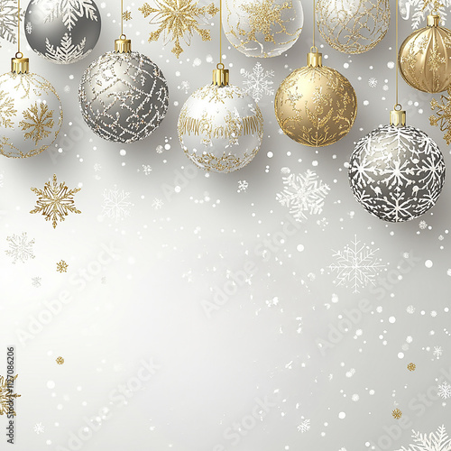 Elegant Christmas Decorations with Golden and Silver Christmas balls