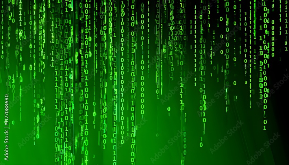 abstract animation of binary code cascading down like digital rain, representing data insights in monochromatic hues abstract animation of binary code cascading down like digital rain, representing data insights in monochromatic hues
