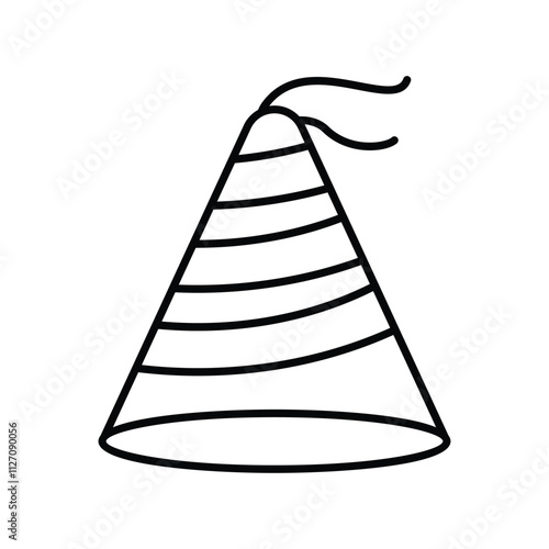 Party Hat line icon with white background vector stock illustration