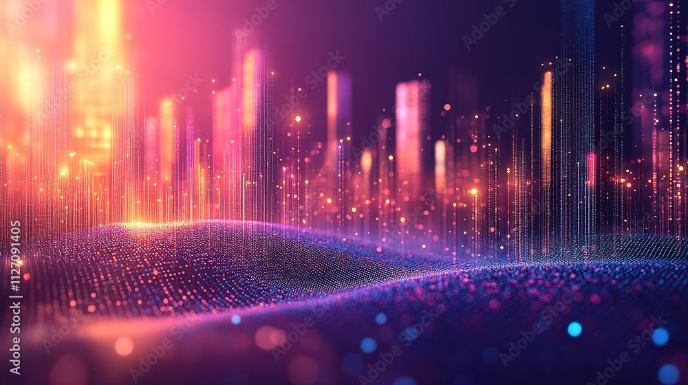 Big data network concept with abstract wave lines and intricate connections Big data network concept with abstract wave lines and intricate connections
