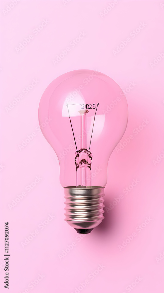 Pink Lightbulb 2025, 3D Render Pink Lightbulb 2025, 3D Render